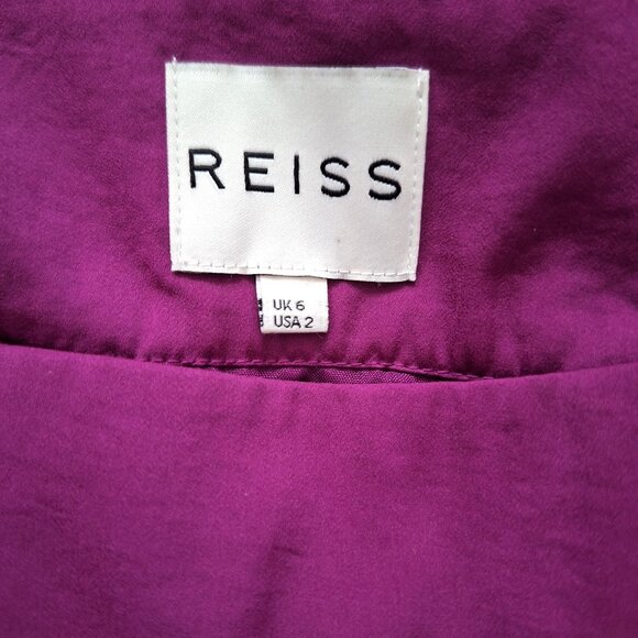 Reiss Tiered Pleated Fuschia Skirt - Picture 4 of 9